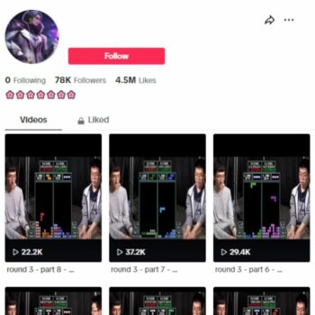 75K Tetris Gaming TikTok Account for sale