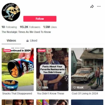 90K American 90's Photos Tiktok Account for sale