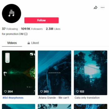 100K Music Songs Tiktok Account for sale
