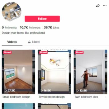 10K Home Interior TikTok Account with Creator Rewards Program for sale