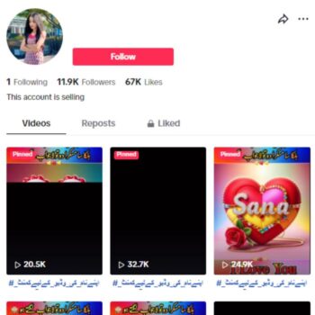11K Love Poetry with Creator Rewards Program TikTok Account for sale