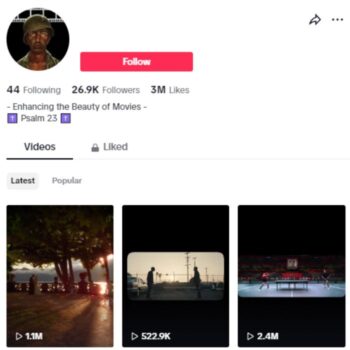 25K Movie Clips TikTok Account for sale