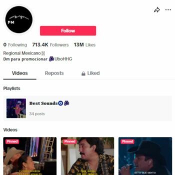 700K Music Songs Tiktok Account for sale
