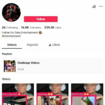 16K Funny Reacts TikTok Account for sale