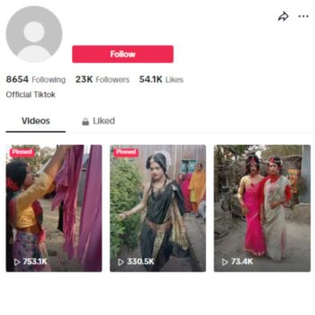 20K Entertainment Dance Tiktok Account for sale