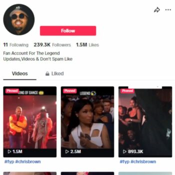 230K Chris Brown Music Tiktok Account for sale