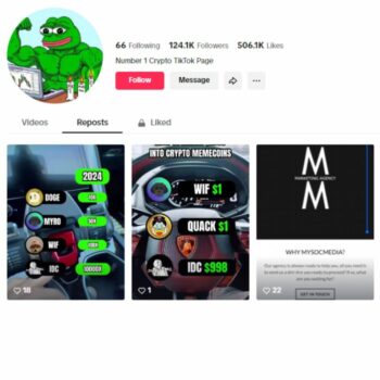 120K Cryptocurrency Tech TikTok Account for sale
