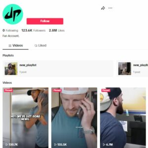 120K Dude Perfect Tiktok Account for sale