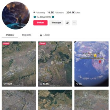 16K Google Earth Explore TikTok Account for sale