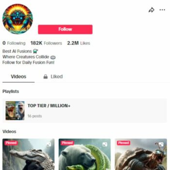 180K AI Art TikTok Account for sale