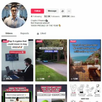 30k Bitcoin Crypto Tiktok Account for sale