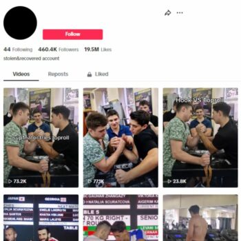460K Sports Armwrestling TikTok Account for sale