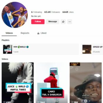 65K Music Rap Tiktok Account for sale