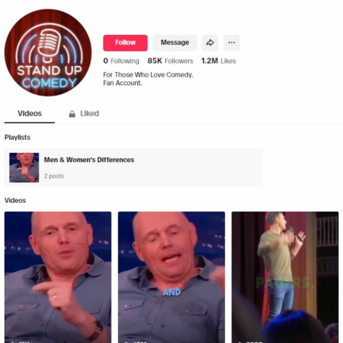 85K Stand-Up Comedy TikTok Account for sale