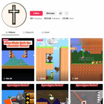 180K Mario Gaming TikTok Account for sale