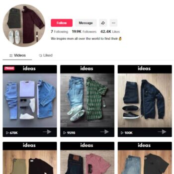 20K Men's Outfits Fashion TikTok Account for sale