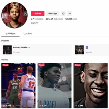 300K Sports Basketball TikTok Account for sale