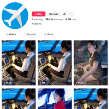 390K Aviation Learning Tiktok account for sale