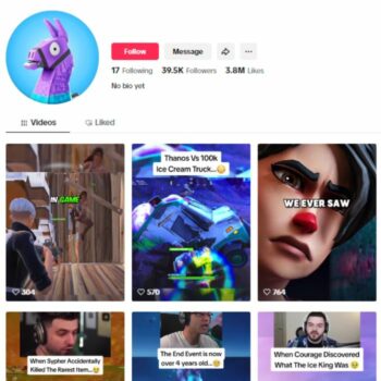 39K Fortnite Gaming TikTok Account for sale