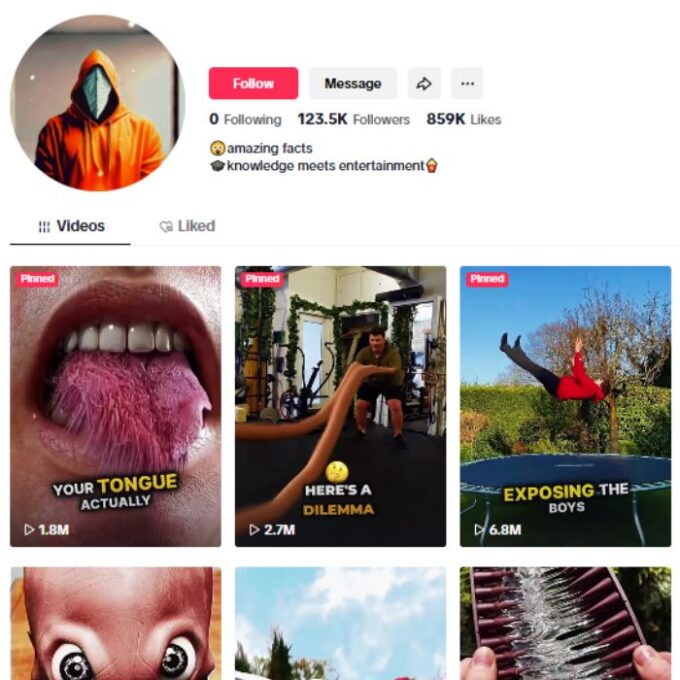 120K Entertainment Viral Tiktok Account for sale