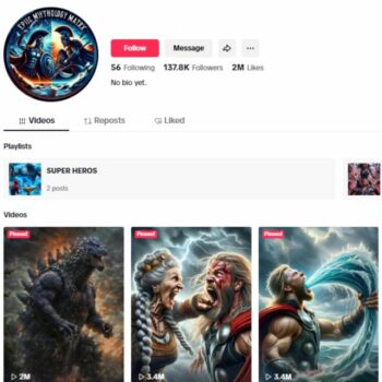130K Superheroes Entertainment Tiktok Account for sale