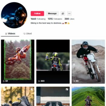 1K Bikes Motorcycles Tiktok Account for sale