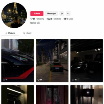 1K Luxury Lifestyle TikTok Account for sale