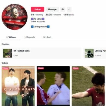 20K Football Soccer TikTok Account for sale