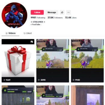35K PUBG Gaming TikTok Account for sale
