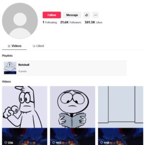 20K Cartoon Animation Tiktok Account for sale