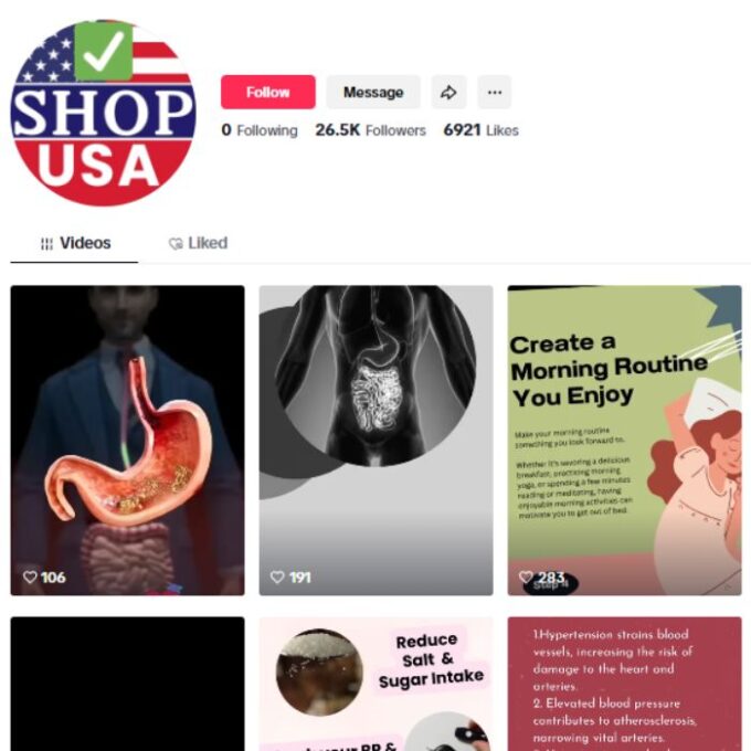 25K Food Health TikTok Account for sale