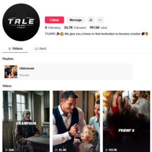 30K Motivation Story Tiktok Account for sale