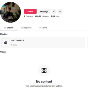 600K Blank TikTok Account for sale