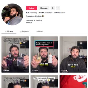 85K Fragrances Perfumes TikTok Account for sale