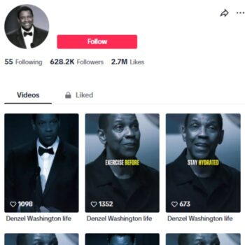 620K Denzel Motivation Tiktok Account for sale