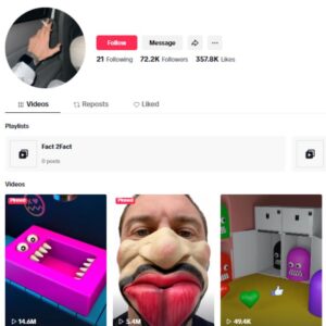 70K Animation Cartoon Tiktok Account for sale