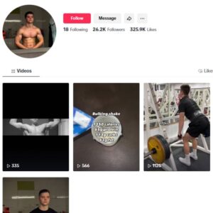 25K Fitness Workout TikTok Account for sale