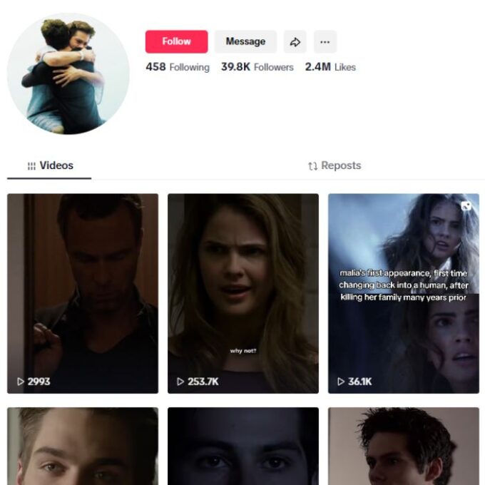 39K Hollywood Clips TikTok Account for sale