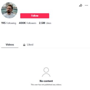 400K Blank TikTok Account for sale