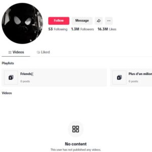 1.3M Blank TikTok Account for sale