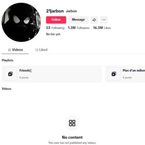 1.3M Blank TikTok Account for sale