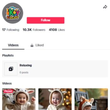 10K Baby Kids TikTok Account for sale