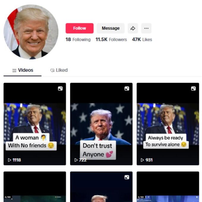 11K Trump Motivation Tiktok Account for sale