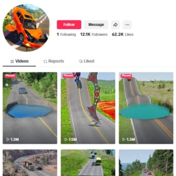 12K Gaming BeamNg TikTok Account for sale