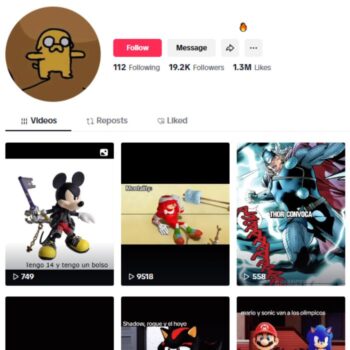 19K Cartoon Animation Tiktok Account for sale