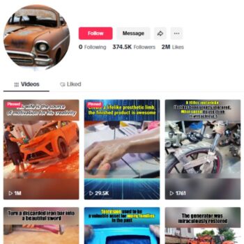 370K Restoration Automotive Tiktok Account for sale