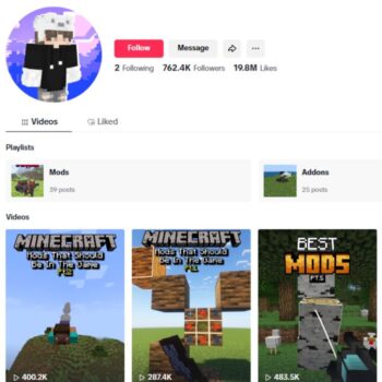 750K Minecraft Gaming TikTok Account for sale