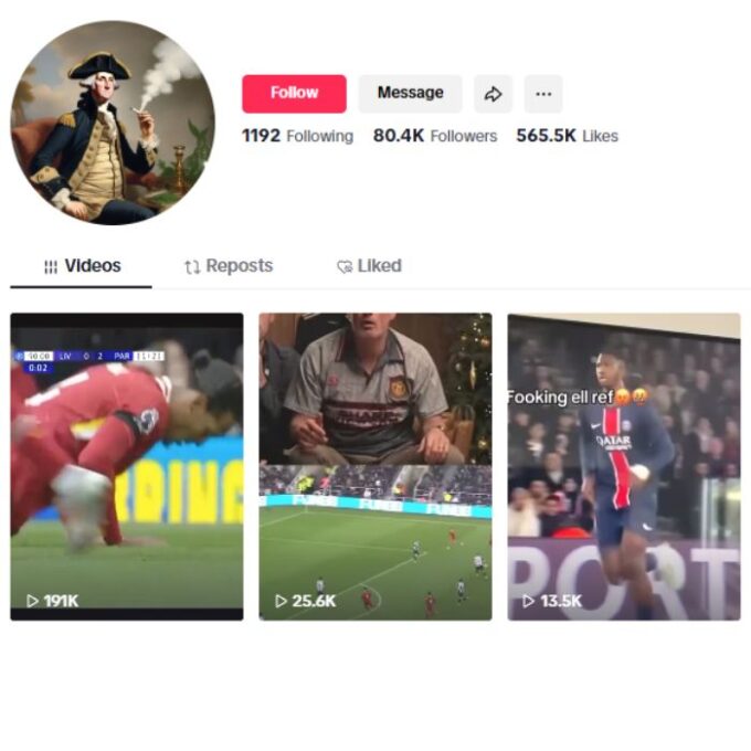80K Football Soccer TikTok Account for sale