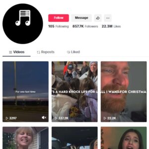 850K Songs Music Tiktok Account for sale