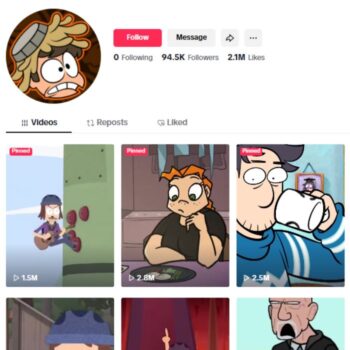 90K Animation Cartoon Tiktok Account for sale